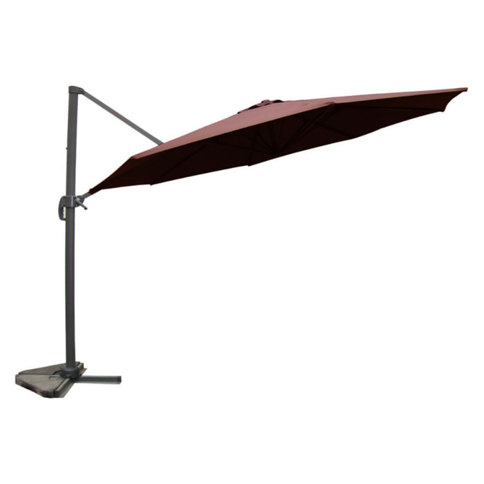 Parasol déporté et rotatif Ø 3,5m chocolat TARGA