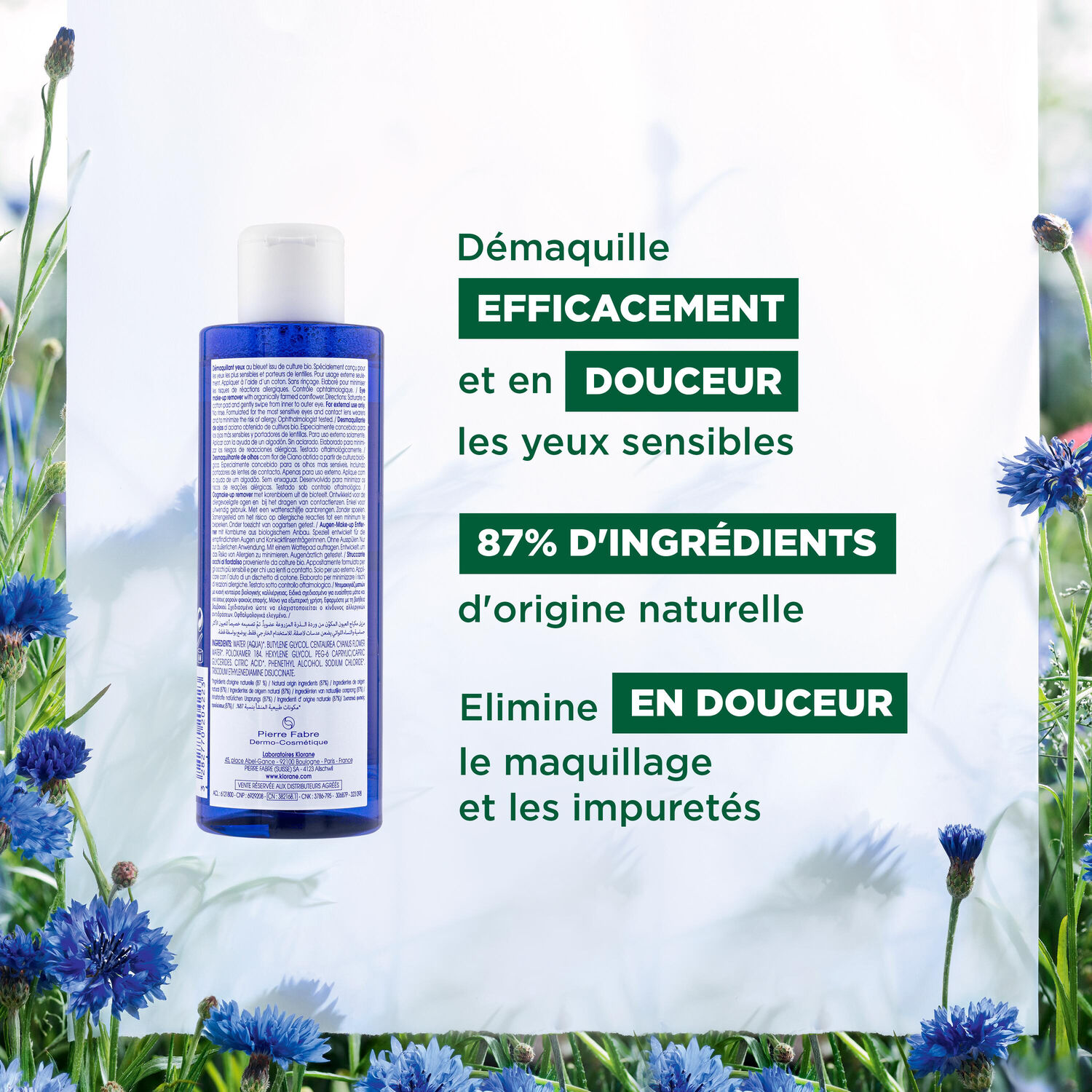 Démaquillant Yeux au Bleuet Bio - Démaquille - Apaise