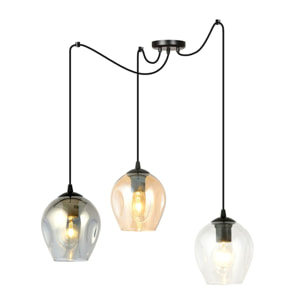 Lampada a sospensione Level con diffusori in vetro mix