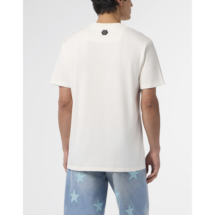 PHILIPP PLEIN Camiseta de cuello redondo y manga corta HEXAGON