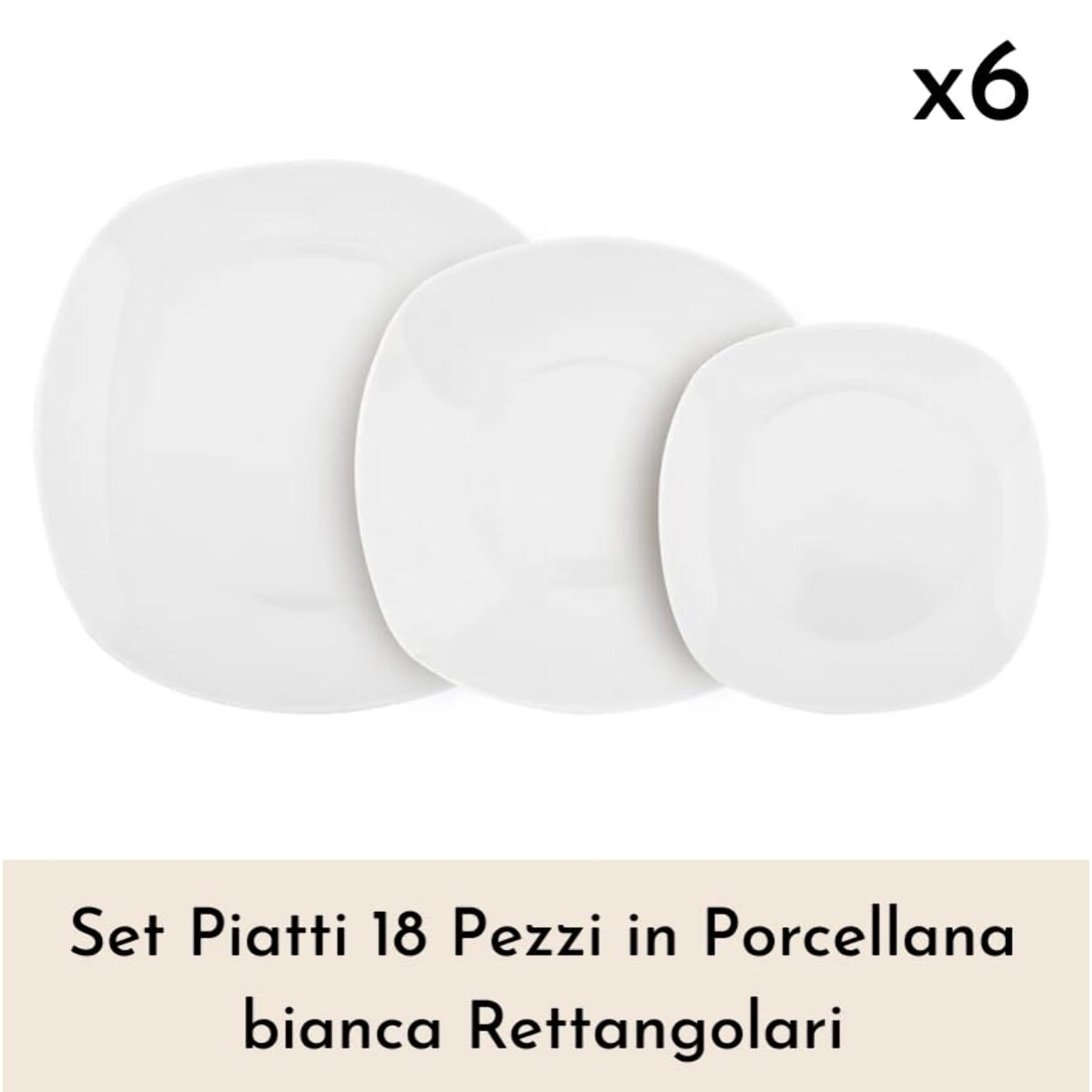 Set 6 piatti fondi Ala in porcellana