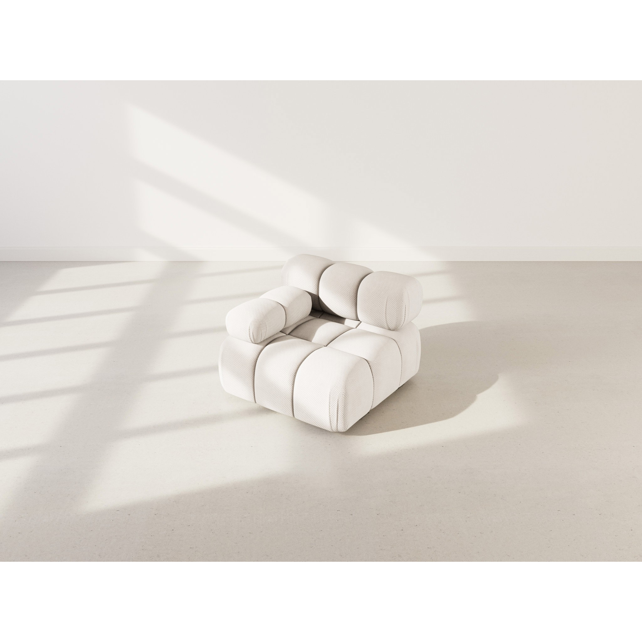 Ruby - module d'assise gauche en velours texturé - Beige