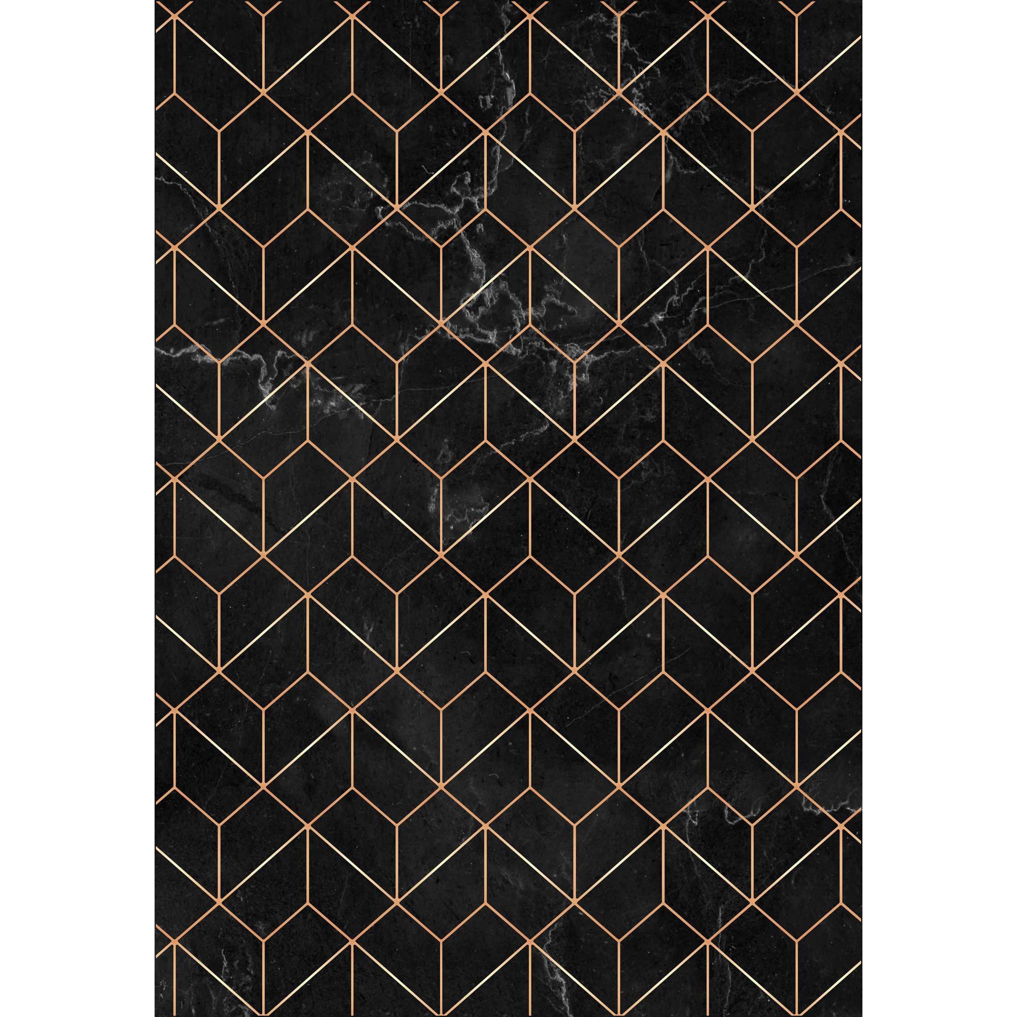 Stampa - tapis de salon lavable à motif, noir