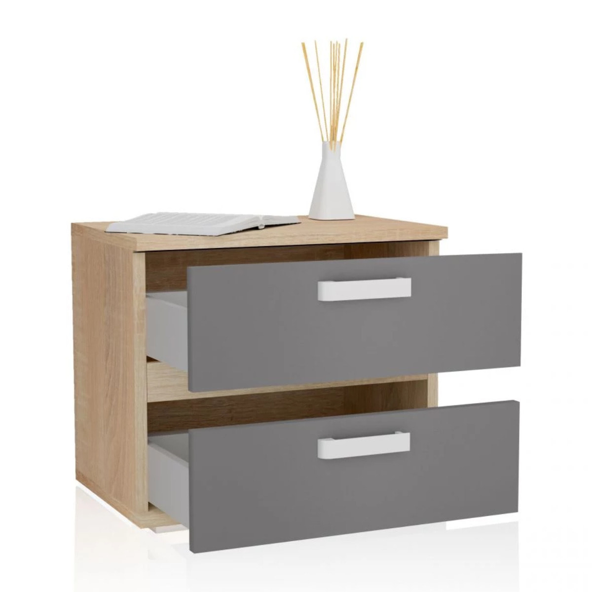 Mesita de noche Ataneq Cambria - Grafito