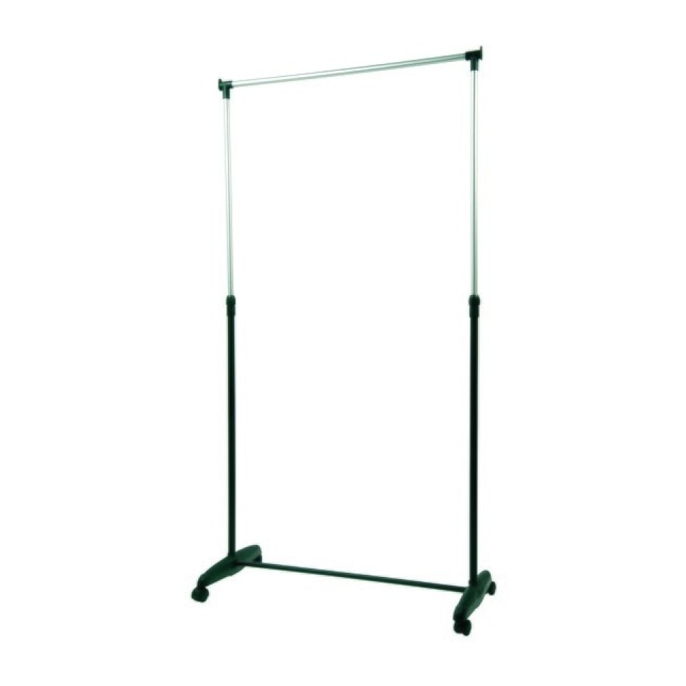 Portant à  vêtements à  roulettes Inox 87-160cm Noir - Hauteur ajustable MSV