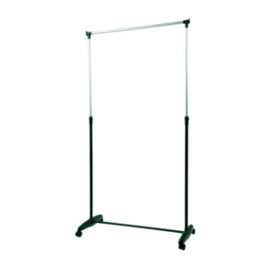 Portant à  vêtements à  roulettes Inox 87-160cm Noir - Hauteur ajustable MSV