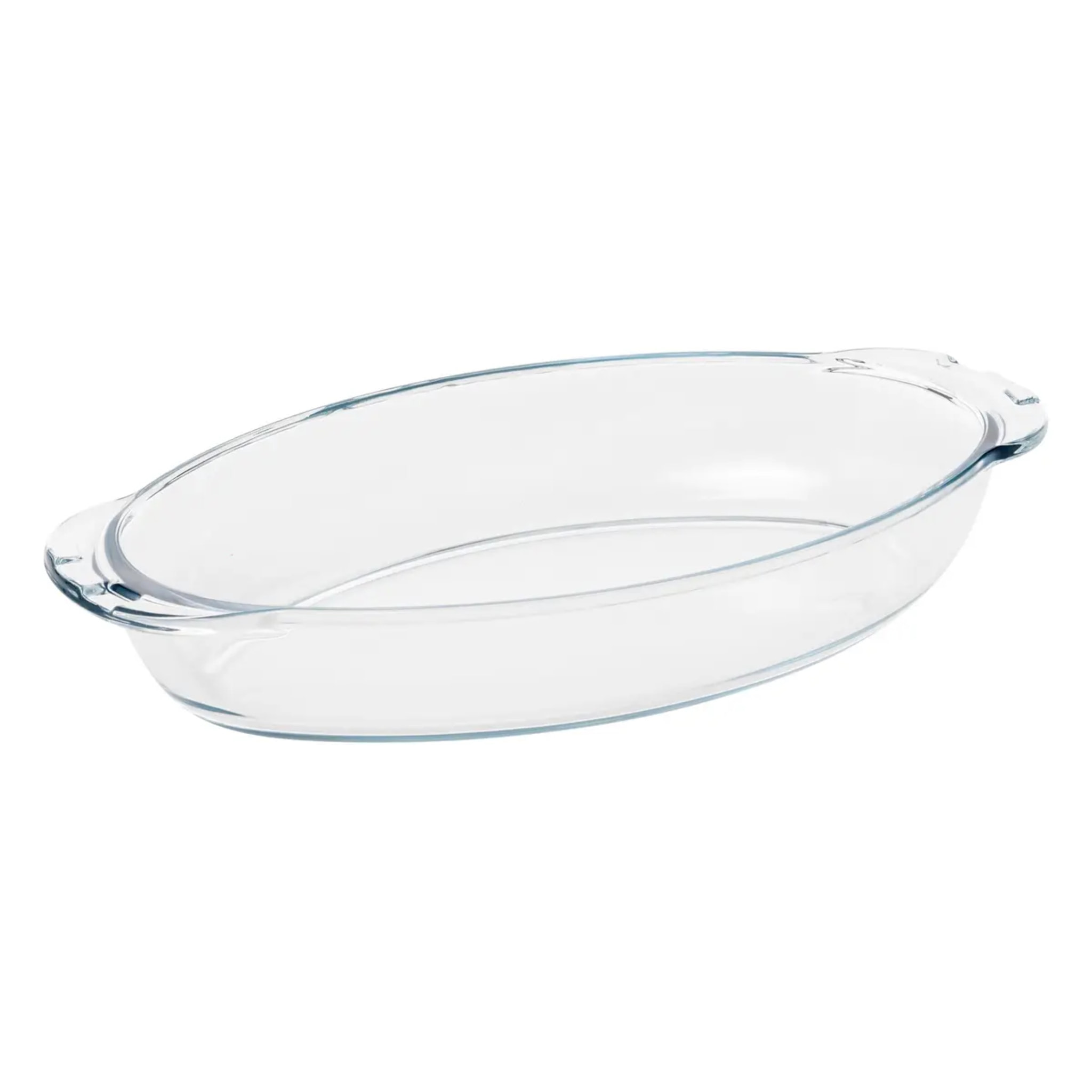 Plat à four L35cm oval en verre avec couvercle