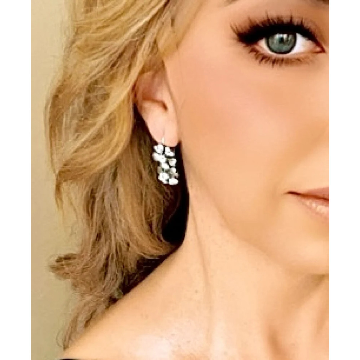 Pendiente doble flor Cristal Sw plata 925 10µ