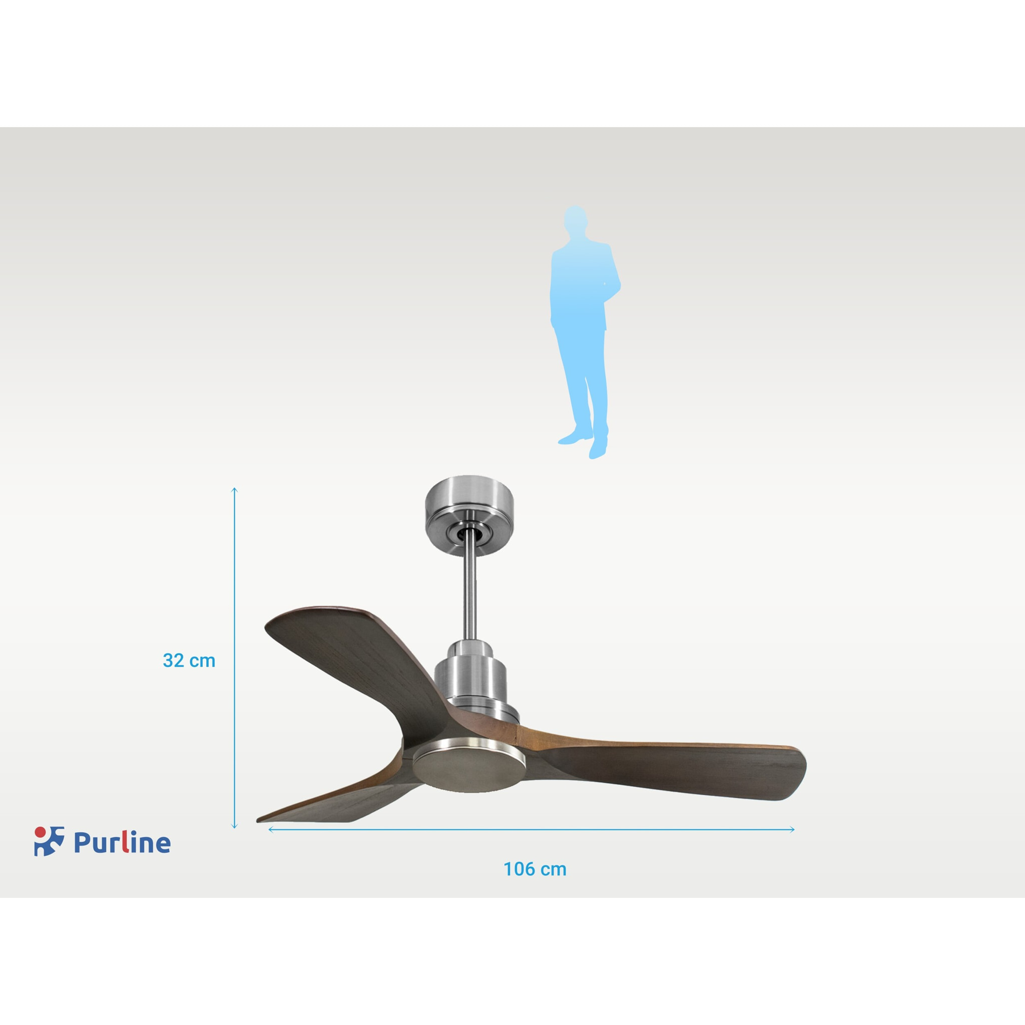 Ventilateur de plafond Réversible  Thermostat Wifi Moteur à courant continu Toits en pente Télécommande Hypersilence Mémoire Shopify Vendible (AUTOMATIQUE)