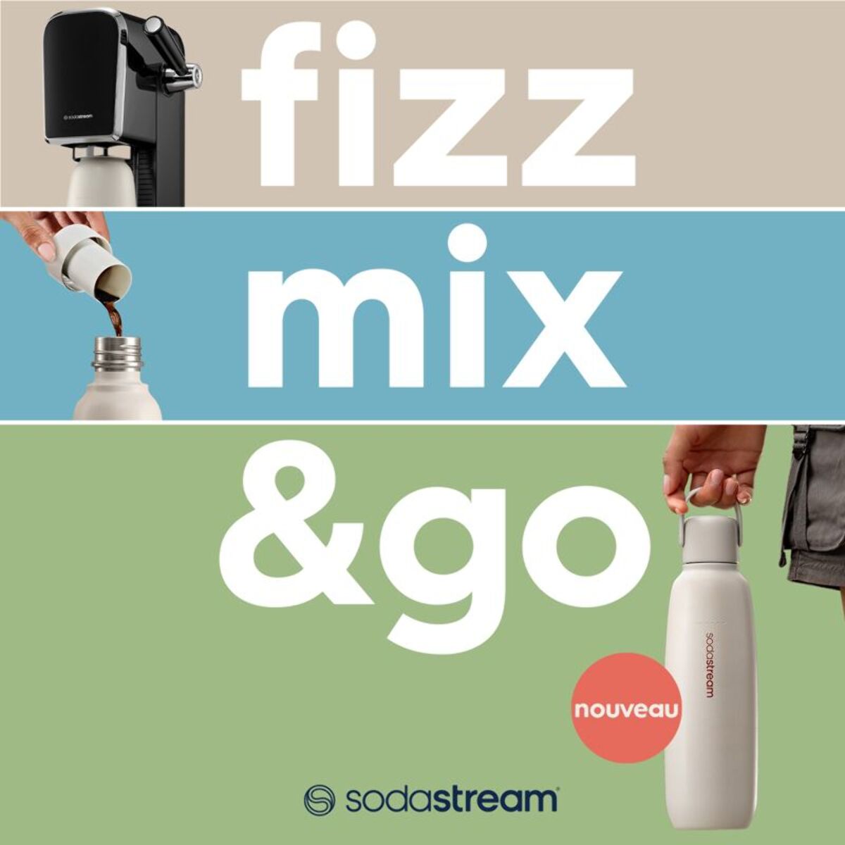 Bouteille SODASTREAM Gourde Fizz & Go Cool bleue