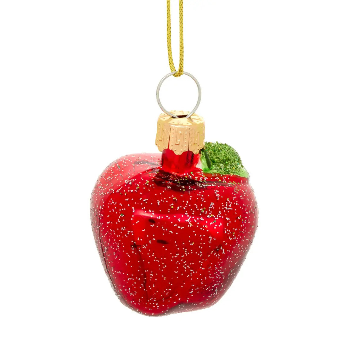 Lot de 5 suspensions de sapin fruits en verre 6 cm