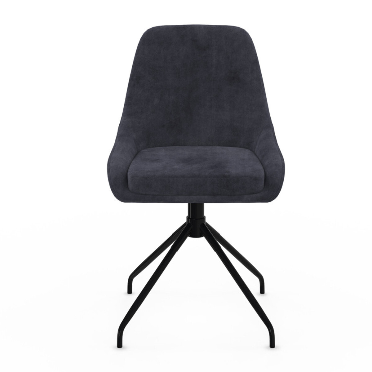 Chaises Olivia pivotantes en velours et pieds métal - Gris anthracite