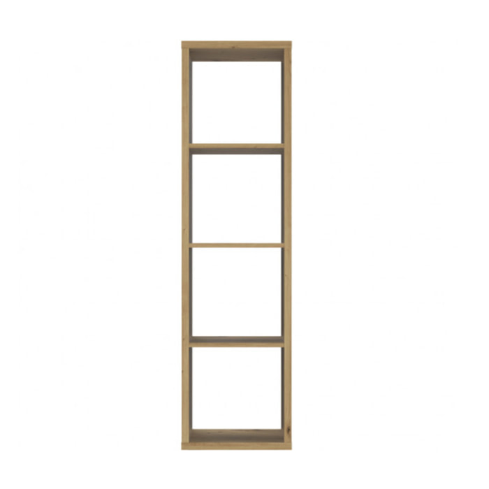 Etagère colonne 4 casiers décor en bois H.142 cm - MAURO