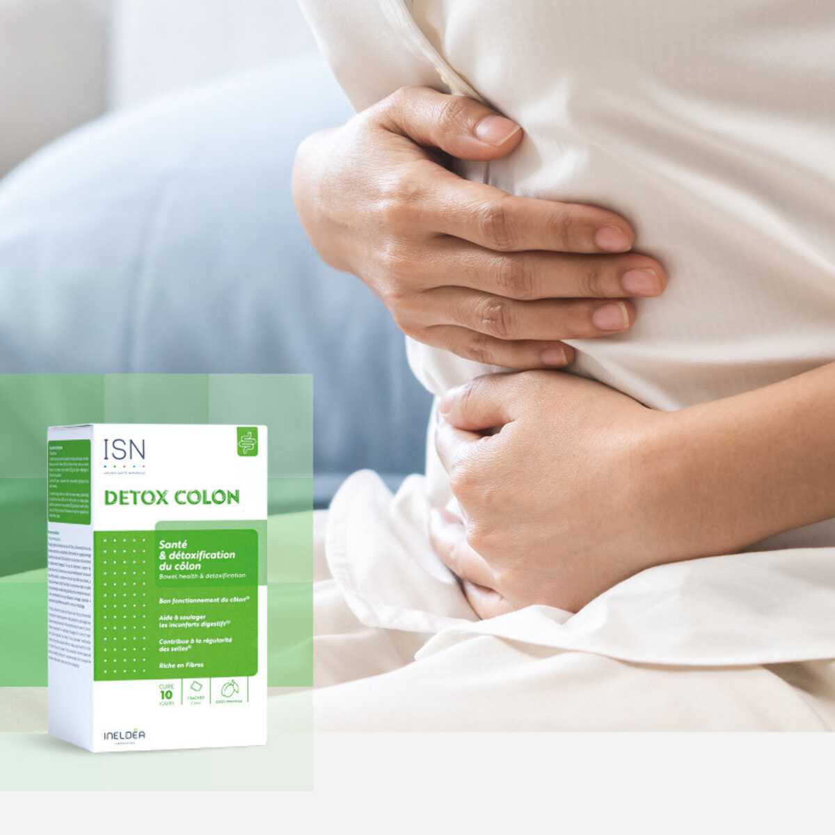 ISN - Detox Colon - Détoxifie naturellement & Purifie le Côlon - Soulage les Inconforts Intestinaux - Riche en Fibres et Plates - Sans Gluten - 10 sachets