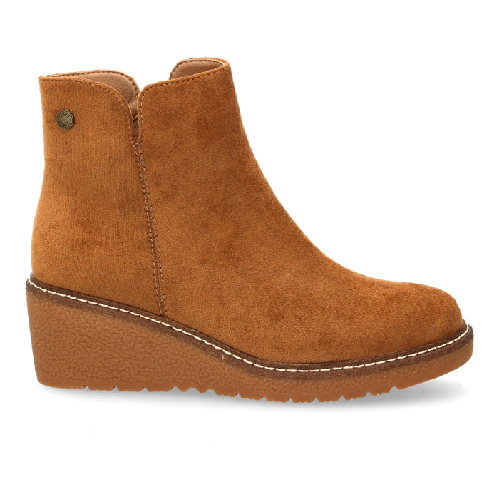 Botín de cuña estampado liso