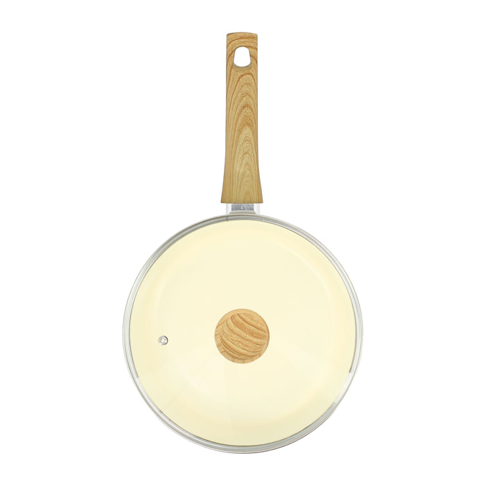 Sauteuse en revêtement céramique 24cm crème - tous feux COLORAMA