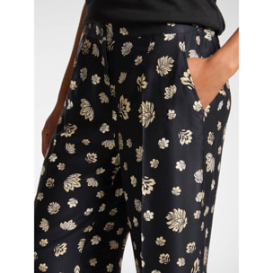 Elena Mirò - Pantalón cropped con estampado étnico - Negro
