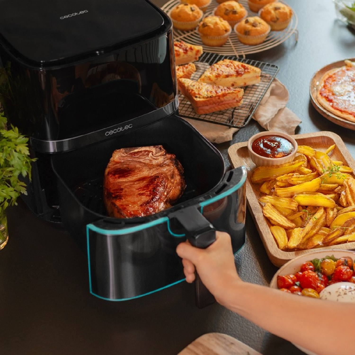 Cecotec Friteuse sans huile Cecofry Full lnoxBlack 5500 Pro