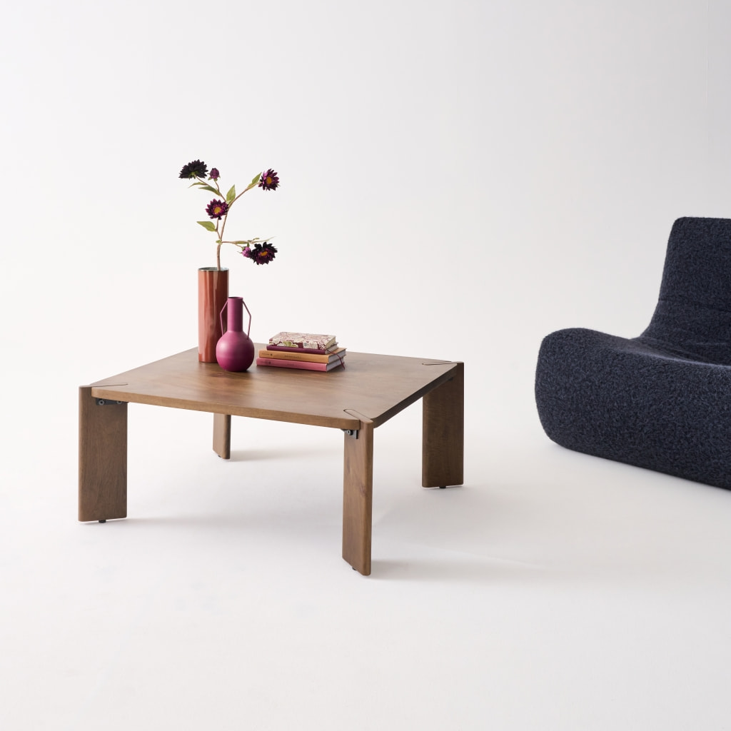 Table basse exotique carrée bois massif REVA