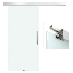 Puerta Corredera 102,5x205cm Puertas Correderas Satinada Deslizantes Cristal sin Obra