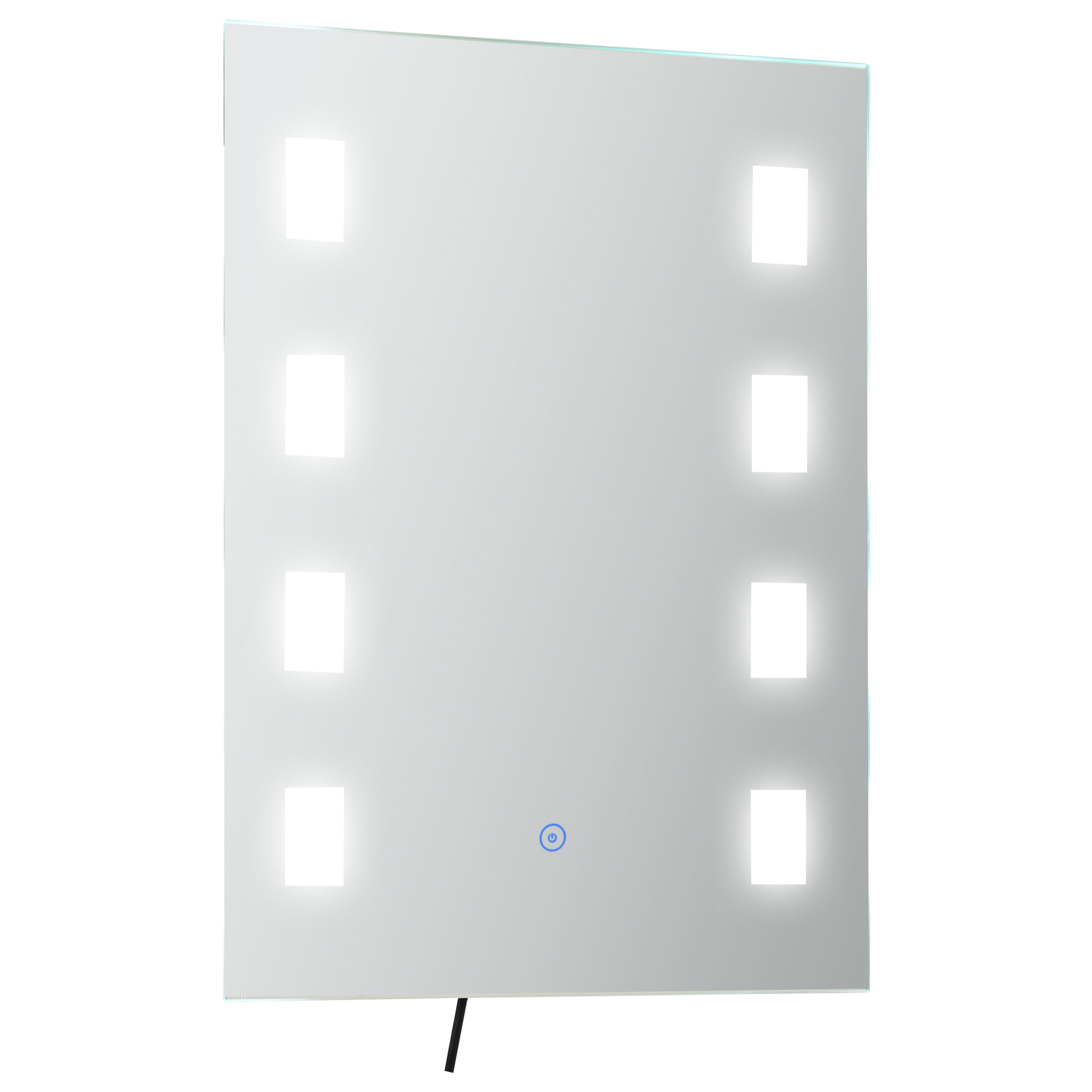 Espejo de Baño con Luz LED 14,5 W 70x50 cm Espejo para Baño con Función de Antivaho Marco de Aluminio Interruptor Táctil y Luces Blanco Frío Plata
