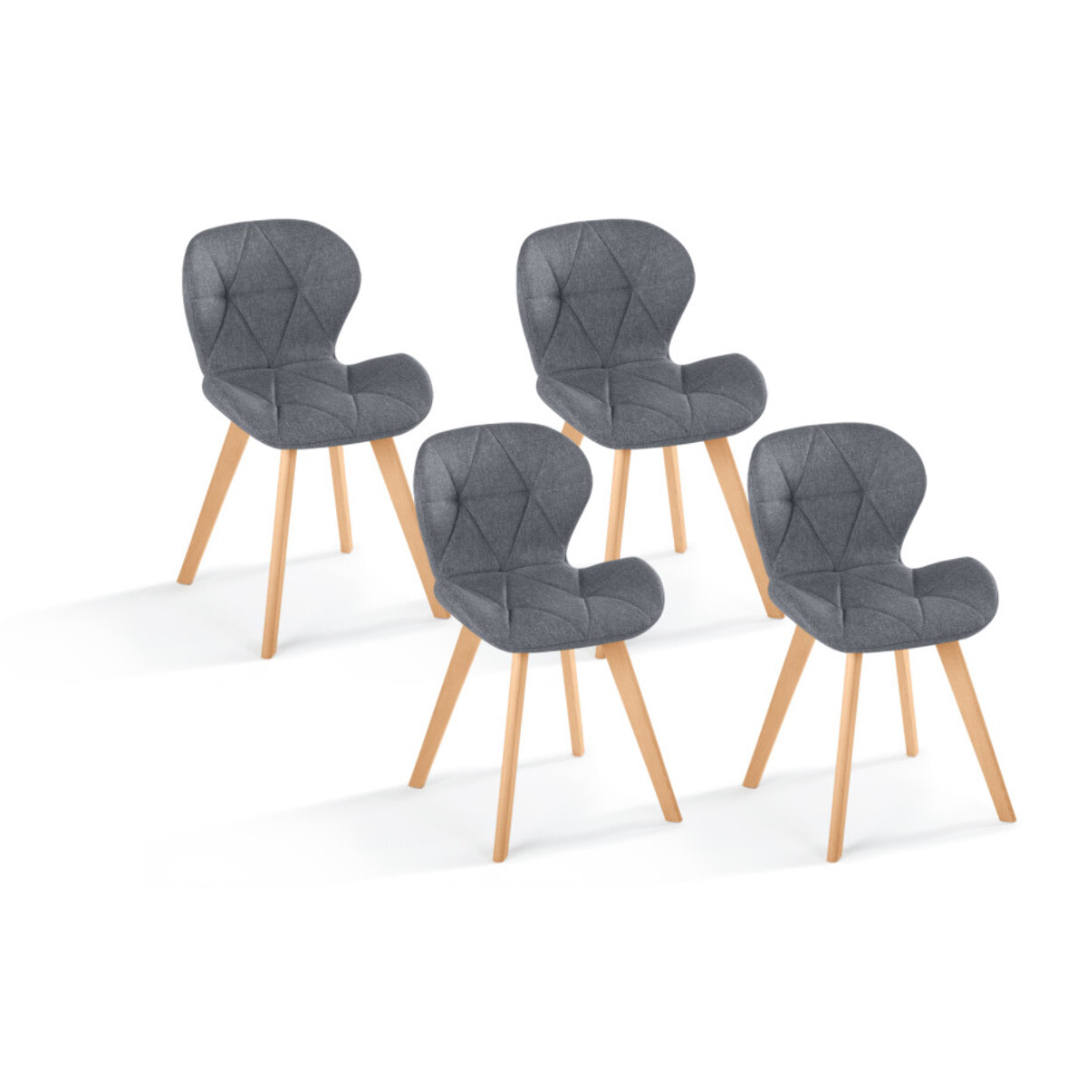 Chaises Gatsby en tissu et pieds bois