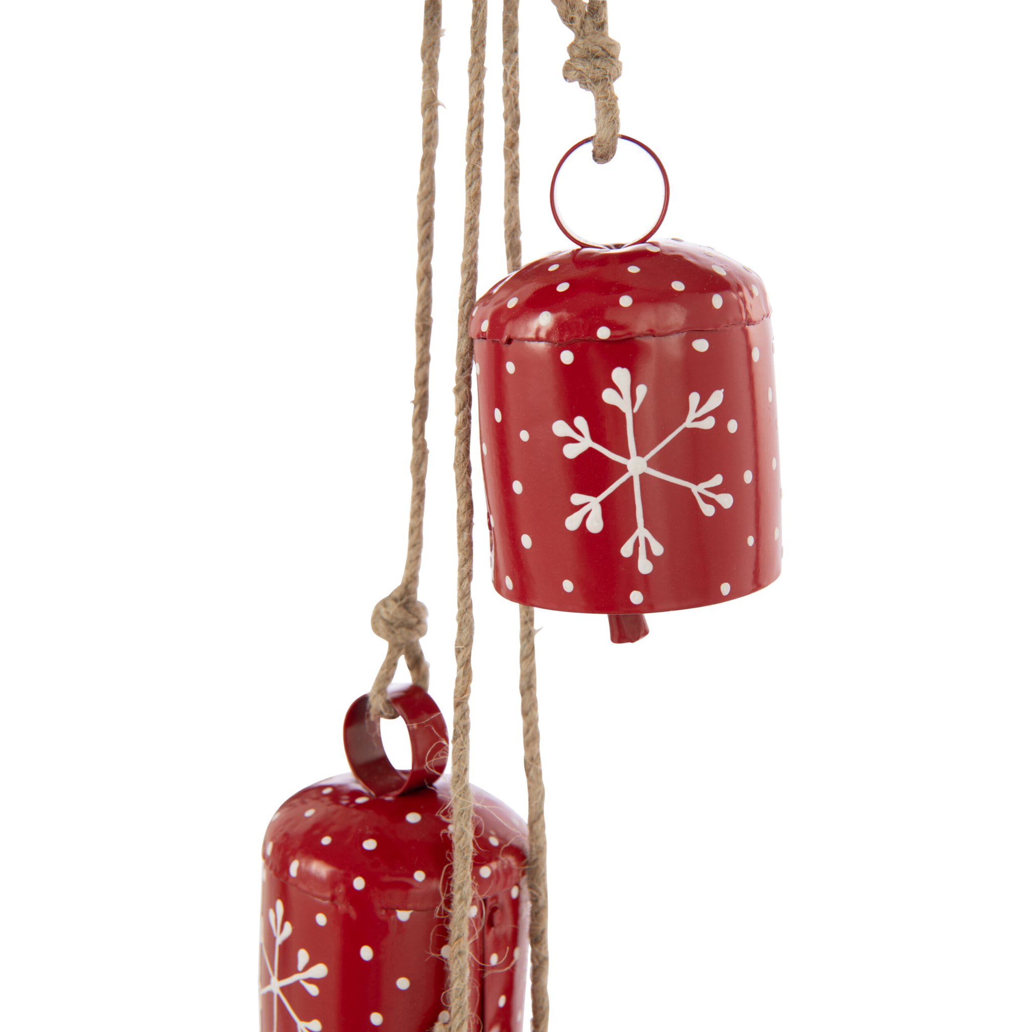 J-Line suspension 7 Cloches Flocons de neige - fer - blanc/rouge - 2 pièces