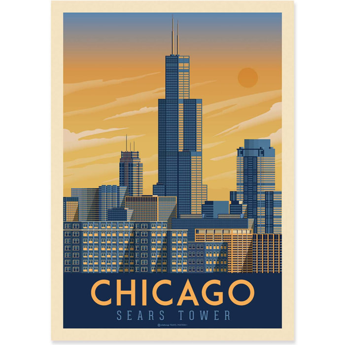 Affiche - Chicago - Olahoop Travel Posters
