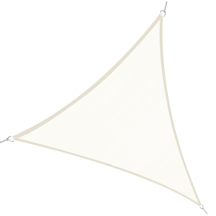Toldo vela color crema sombrilla parasol triangulo Tela de Poliéster jardin playa camping sombra (varios colores y medidas), medida 5x5x5 metros, color crema