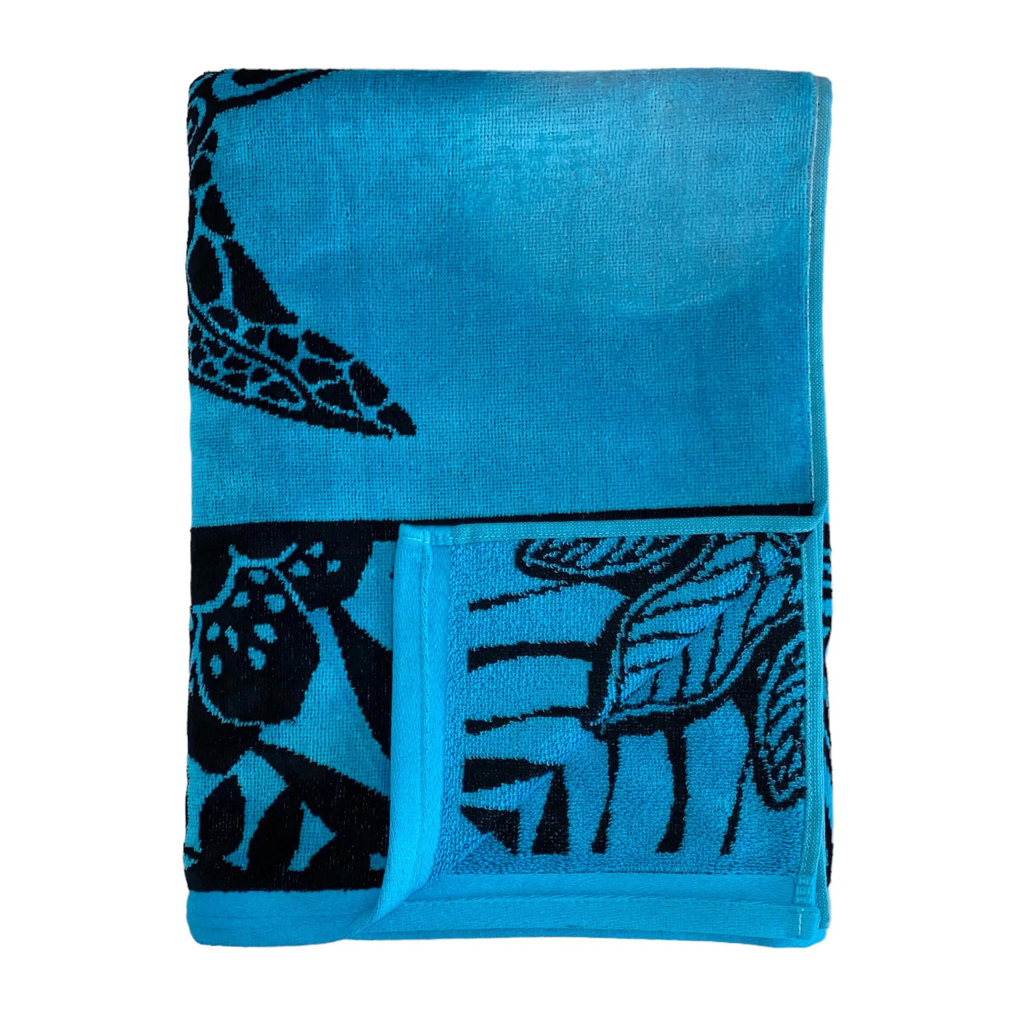 Serviette de plage éponge velours Jacquard - Lagao - 90x170cm - 400g/m²