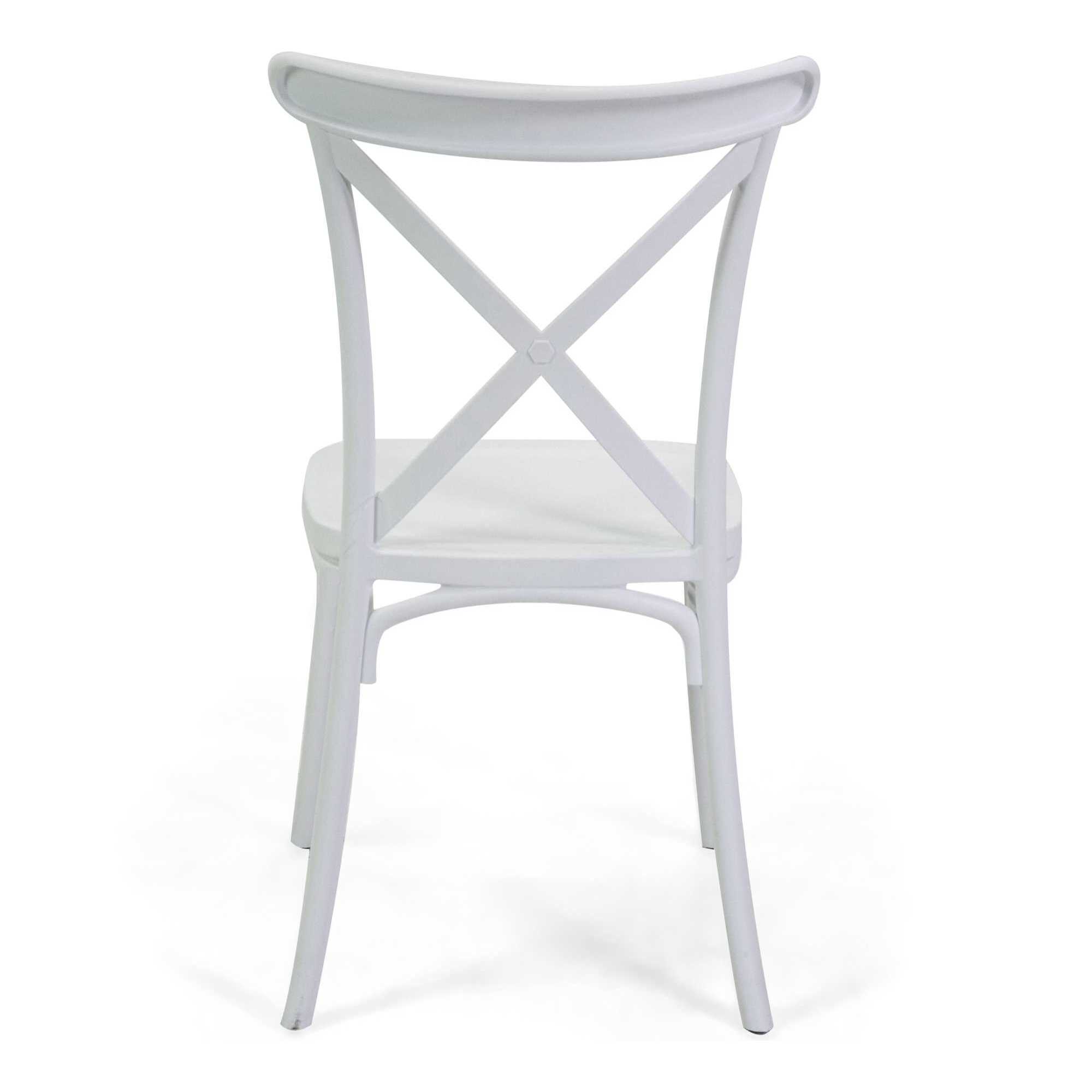 Sedia cross Vacchetti in plastica bianca cm47x51h45,5/90