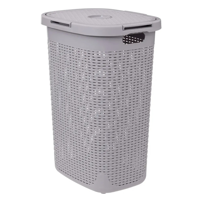 Corbeille Rattan 60L gris perle