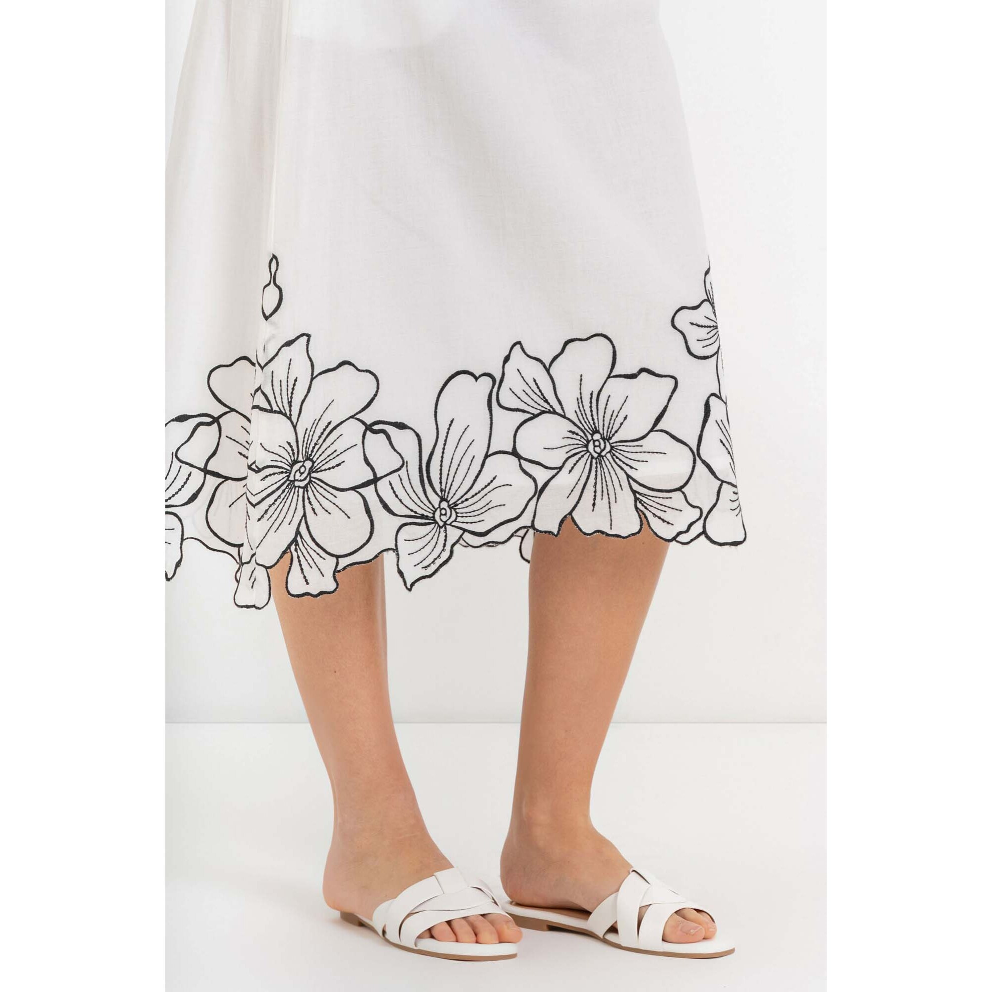 Kocca - Gonna in cotone con motivo floreale e vita elasticizzata Donna