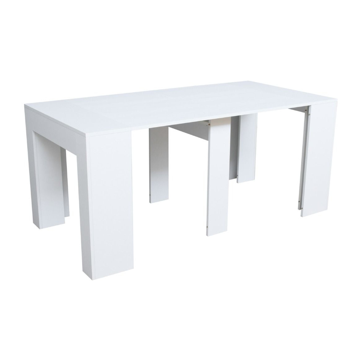 Console extensible 90x49/307 cm Extra Frêne Blanc rallonges internes