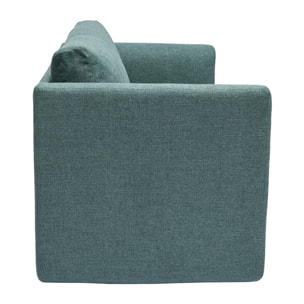 Canapé convertible 2 places en tissu vert de gris LEON