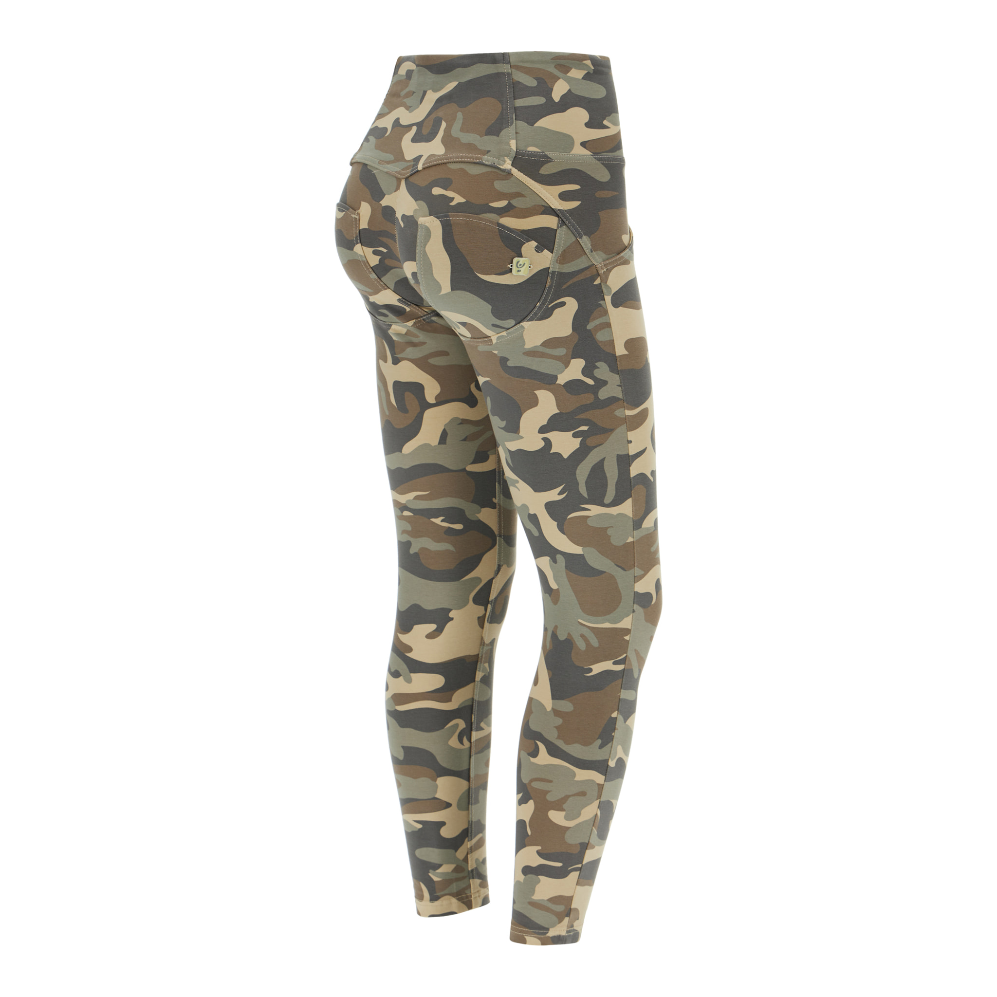 Pantaloni push up WR.UP® 7/8 vita alta in cotone camouflage