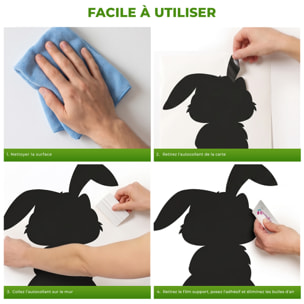 Sticker ardoise tableau noir - stickers muraux adhésif effaçable - LAPIN
