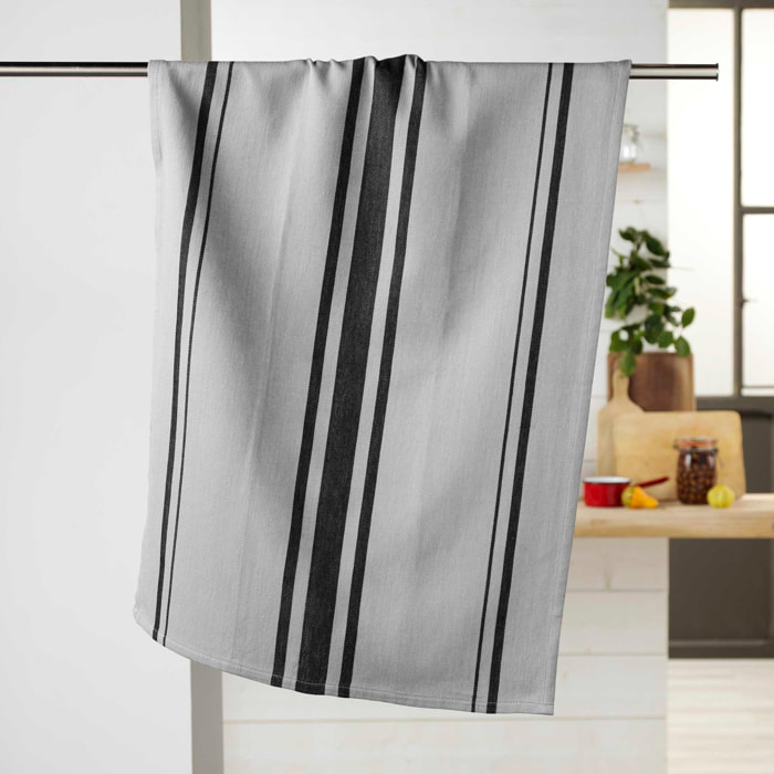 Torchon en 100% coton naturel - Gris clair