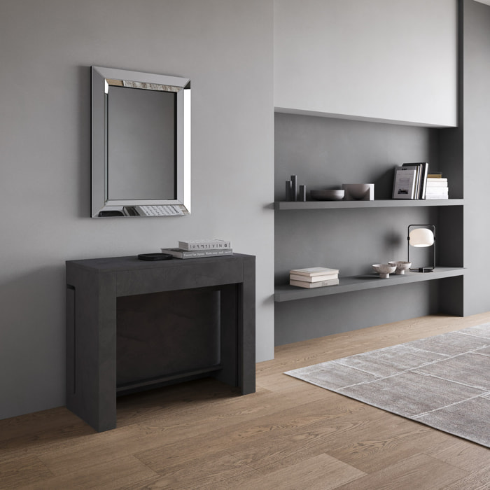 Consolle allungabile 90x42/302 cm Evolve Antracite Spatolato allunghe interne