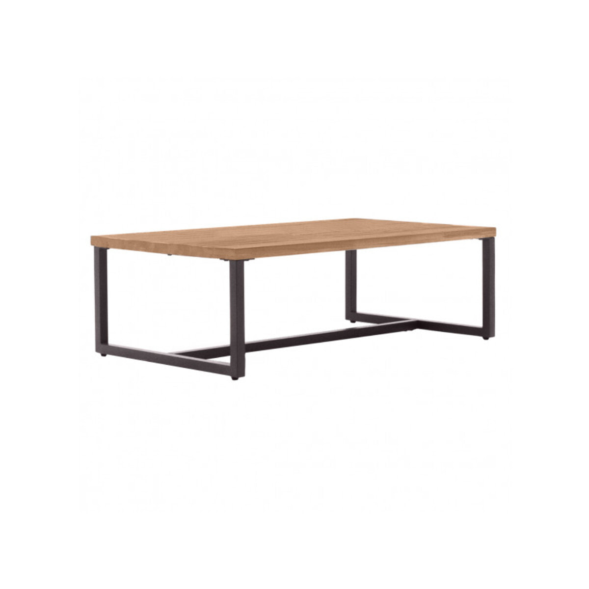 Table basse en bois d'acacia avec pieds en métal - POSITANO