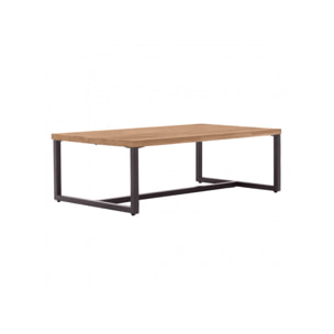 Table basse en bois d'acacia avec pieds en métal - POSITANO