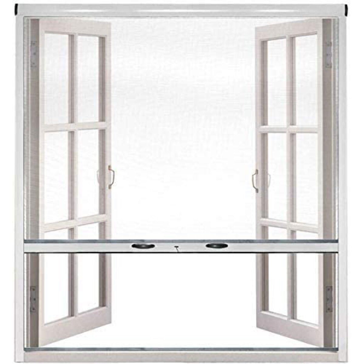 Zanzariera Universale A Rullo Avvolgibile Profilo Riducibile Regolabile Per Finestra Balconi Con Frizione Telaio Alluminio Bianco 60 X 150 Cm