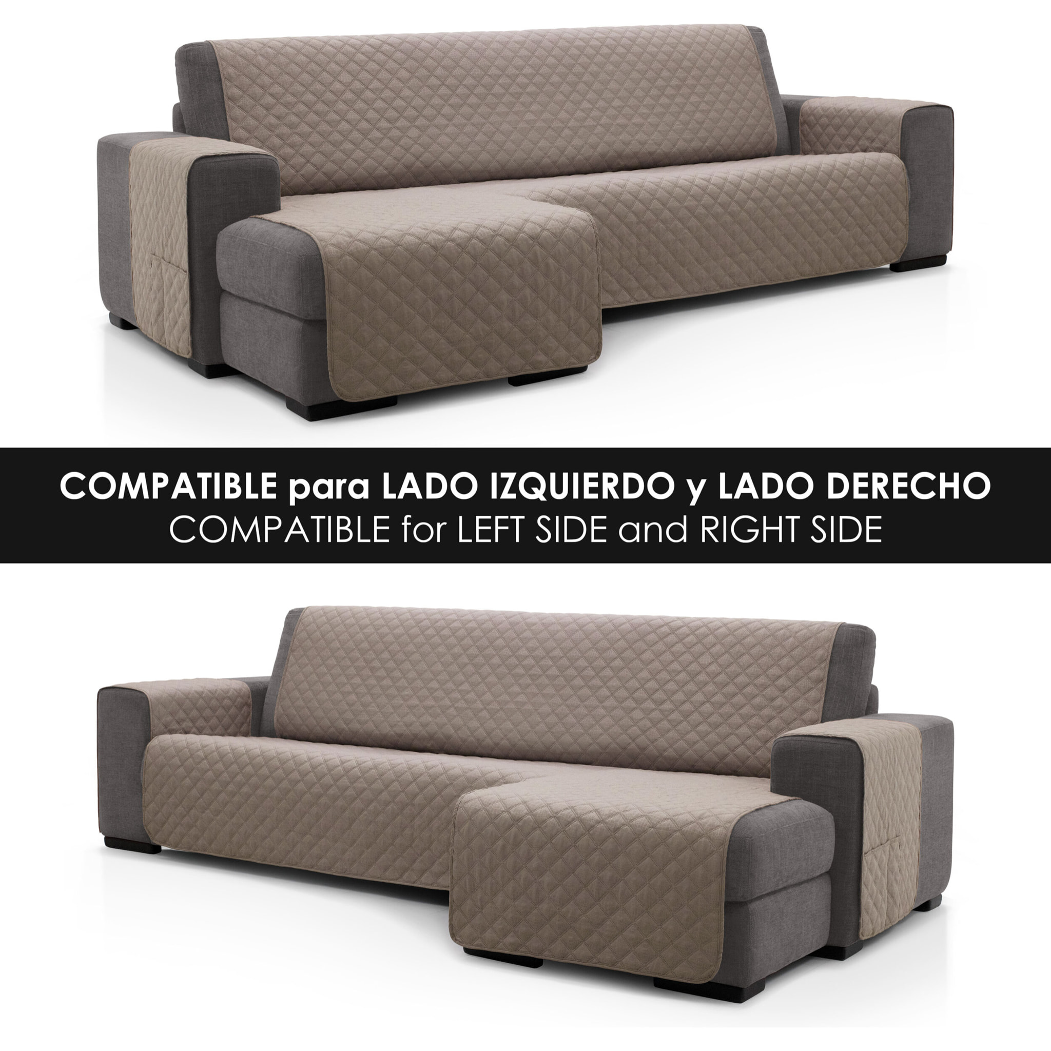 Cubre Sofá ACOLCHADO Chaise Longue modelo JENNY