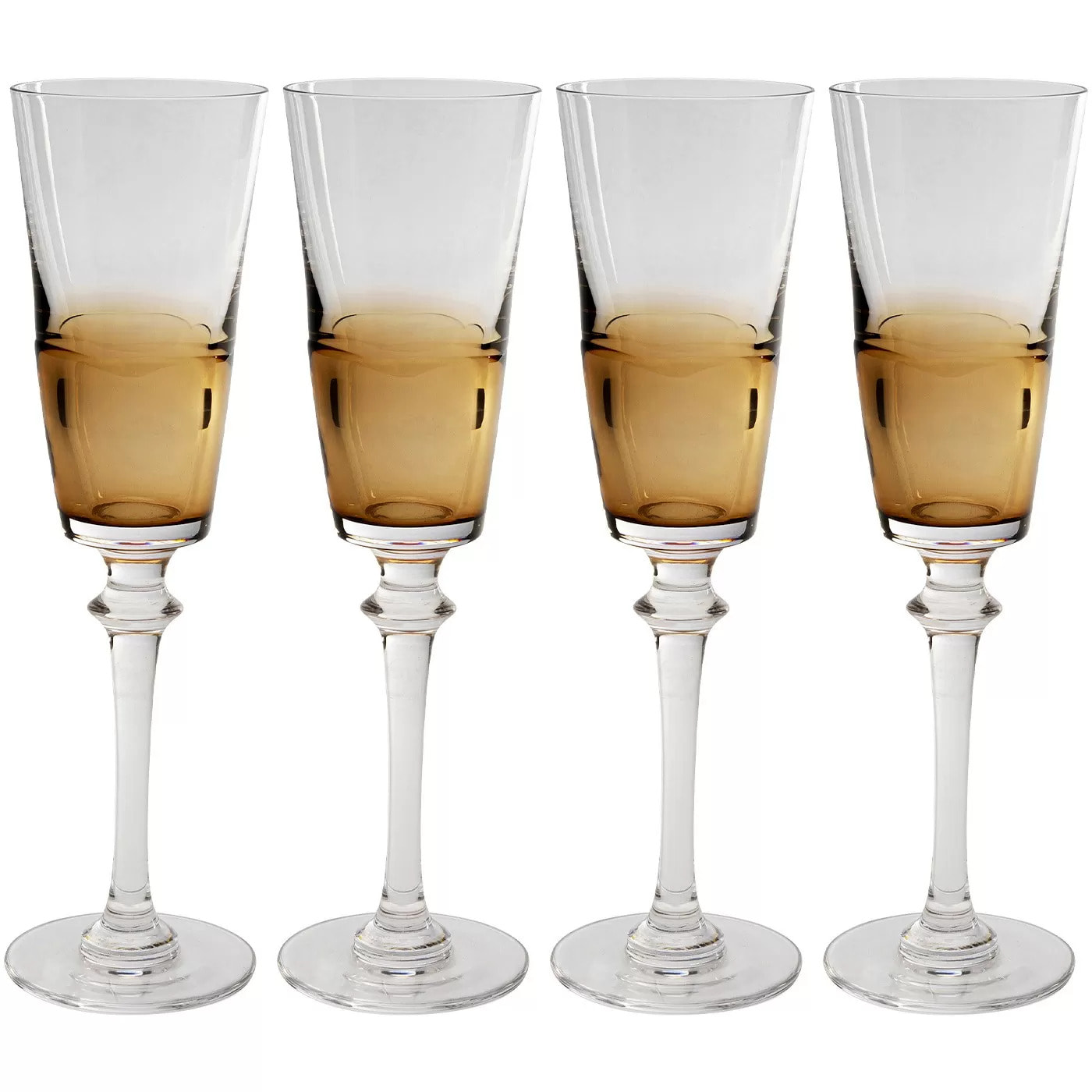 Flûtes à champagne Mimi ambre set de 4 Kare Design