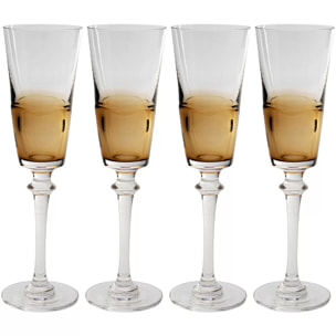 Flûtes à champagne Mimi ambre set de 4 Kare Design