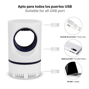 Trappola per zanzare elettrica DGS-111, con luce led. Include aspiratore silenzioso e serbatoio.