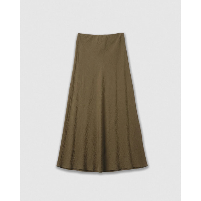 Falda midi viscosa viscosa verde