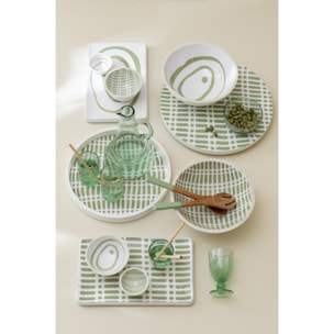 J-Line bol - bois - vert/blanc - small - 2 pcs