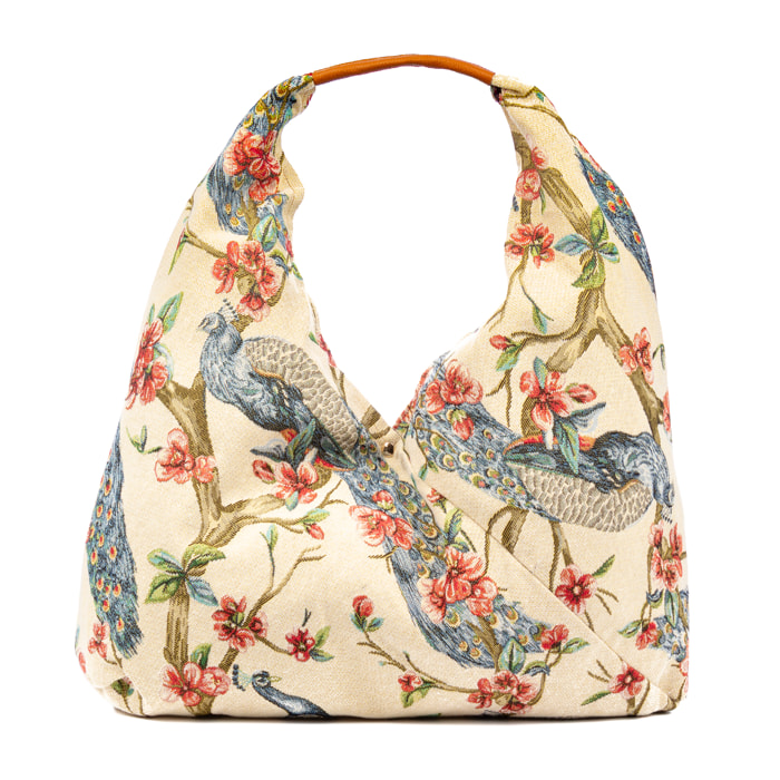 Banzi borsa Shopper in cotone, con manico in pelle. Design esclusivo.