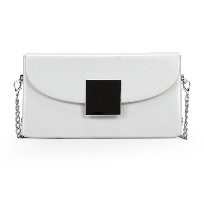 Bolso de fiesta piedra con solapa y metal